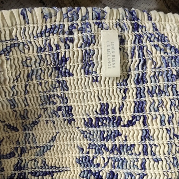 H&M Delft Blue and White Linen Landscape Toile Dress - Picture 8 of 11